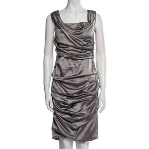 Dolce & Gabbana Grey Silk Cocktail Dress